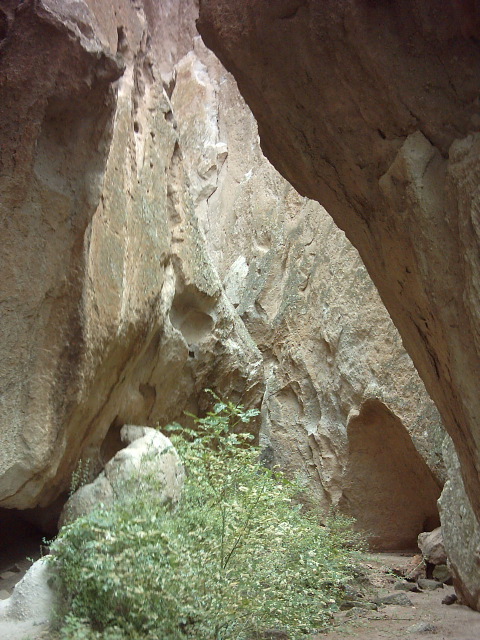 The cliffs come together to create a little shelter