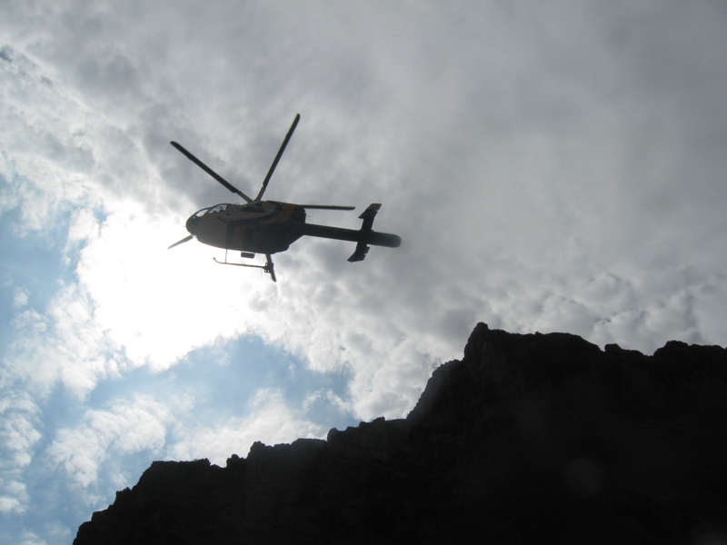 NPS helicopter flying away