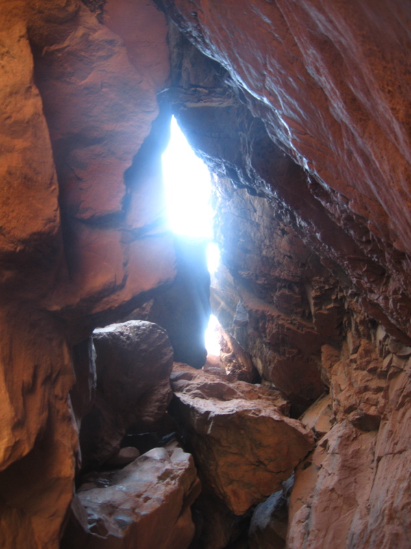 View upward, near the waterfall
