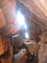 View upward, near the waterfall