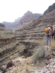 End of the Tapeats Creek Canyon, on the way back