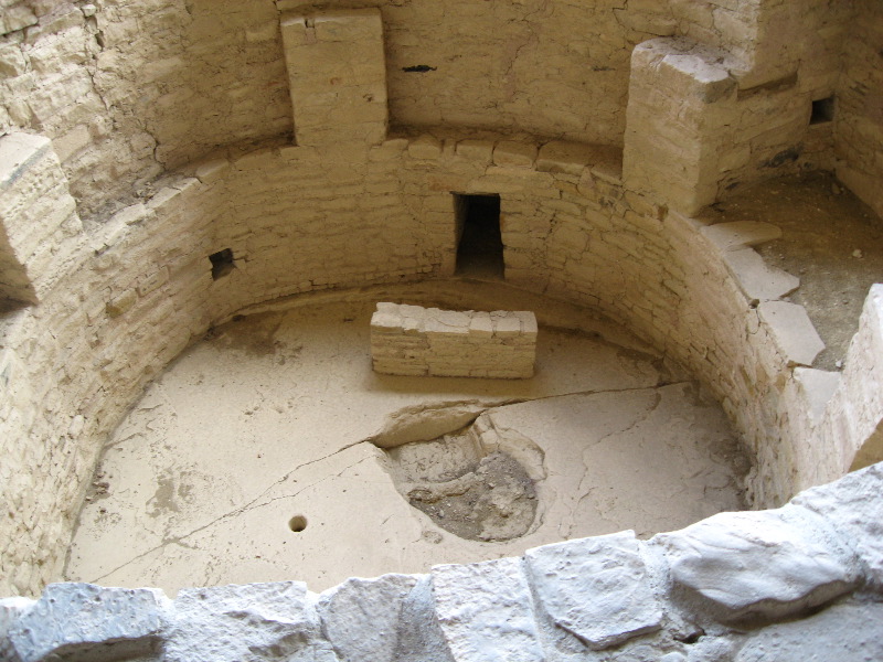 Looking down into the kiva at Balcony  House